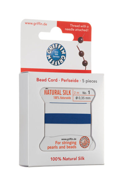 Griffin™ Bead Cord Nº 14 – 1.02 mm | Pack of 5 | Natural Silk, NylonPower | Multiple Colors | With Needle