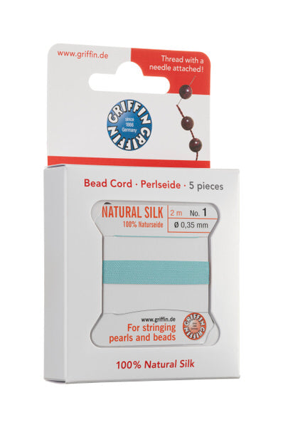 Griffin™ Bead Cord Nº 14 – 1.02 mm | Pack of 5 | Natural Silk, NylonPower | Multiple Colors | With Needle