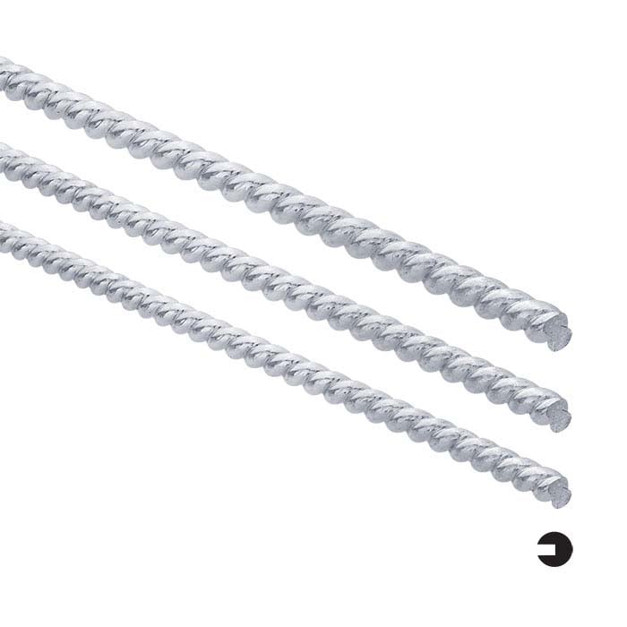 Sterling Silver Slotted Twist-Pattern Wire, 3.26mm, Dead-Soft