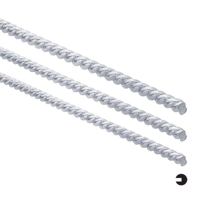 Sterling Silver Slotted Twist-Pattern Wire, 4.12mm, Dead-Soft