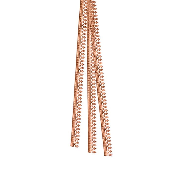 Copper "Crown" Gallery Wire, Hard (as rolled)