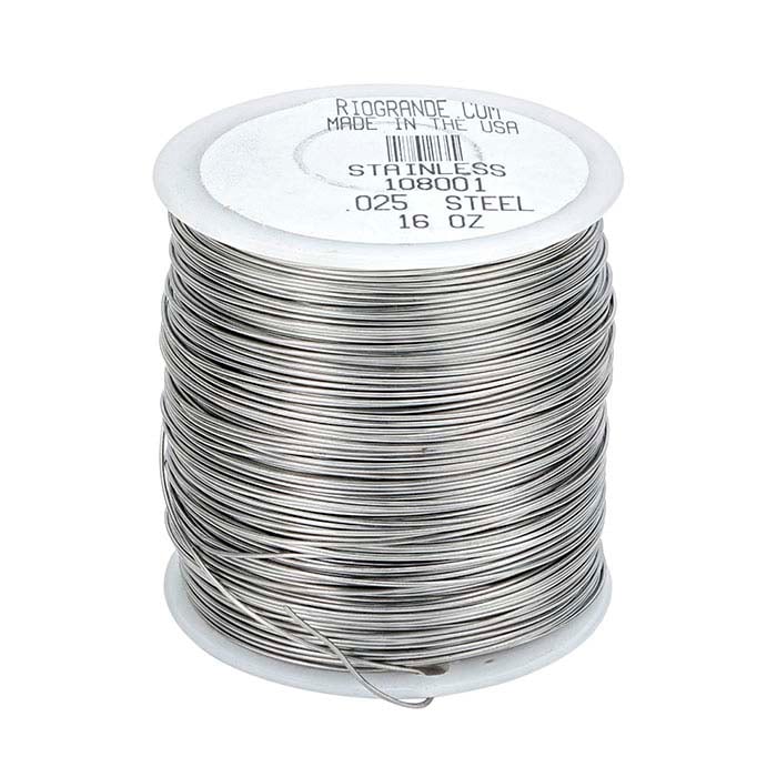 Stainless Steel Round Wire, 1-Lb. Spool, 0.64mm, Dead-Soft