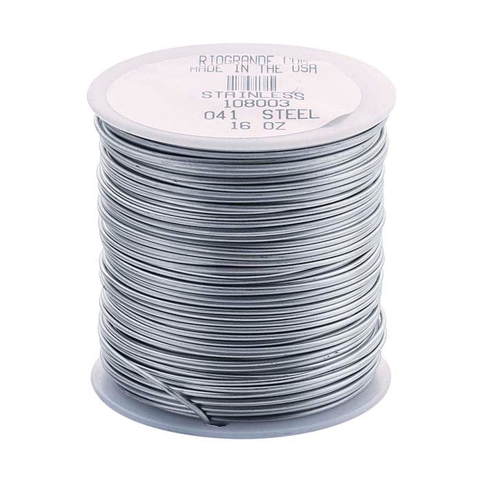 Rostfritt stål rundtråd, 1 lb spole, 1,02 mm, död-mjuk