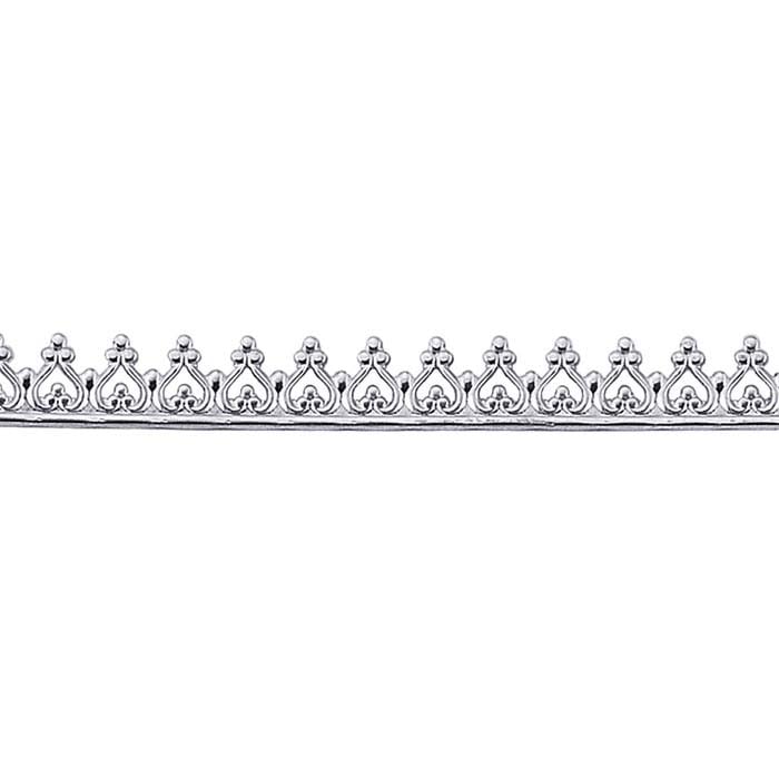 Argentium® Silver "Inverted Heart" Gallery Wire, Hard (as rolled)
