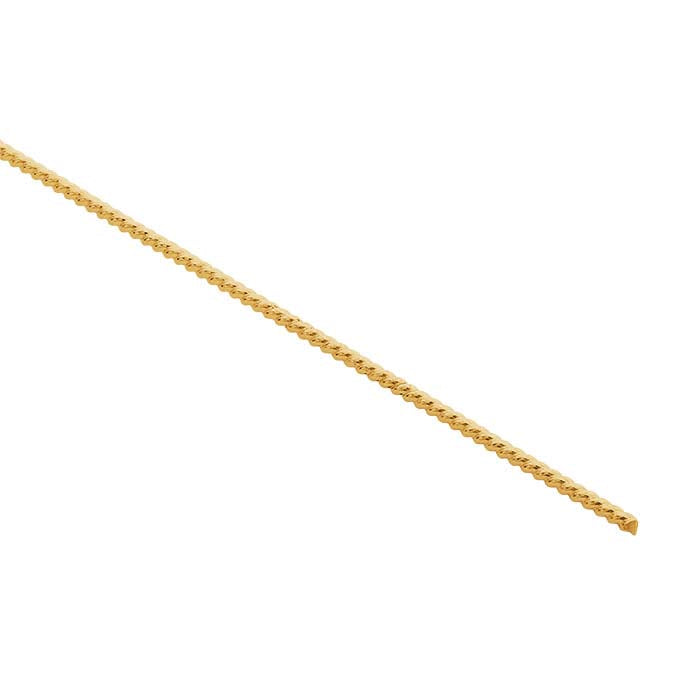 14/20 Yellow Gold-Filled Round Twist-Pattern Wire, 0.91mm, Dead-Soft