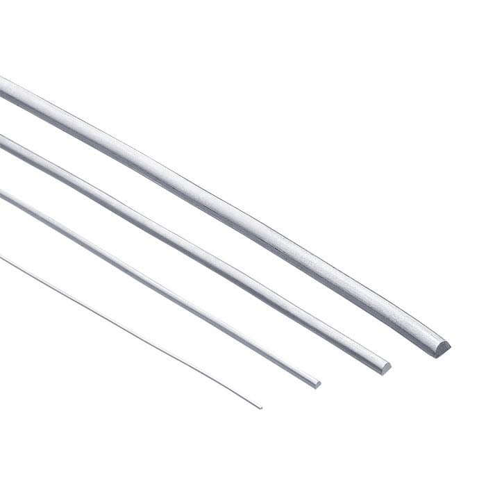 Fil demi-rond en Argentium® Silver, 0,81 mm, très doux
