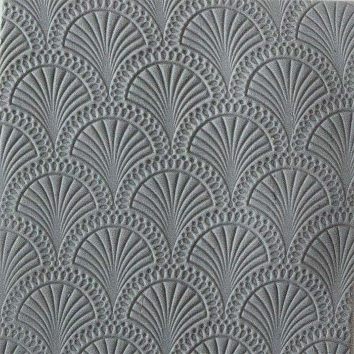 Metal Clay Texture Tile, Art Deco Shells