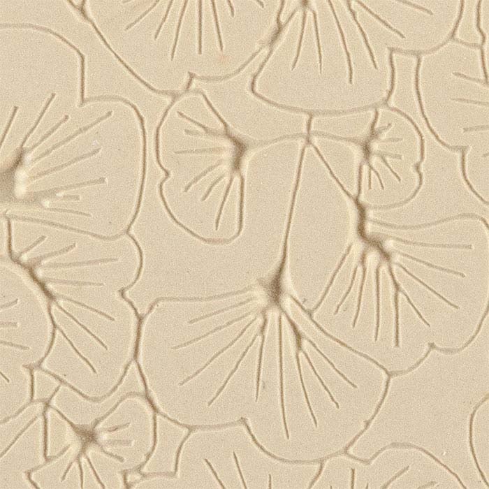 Metal Clay Texture Tile, Embossed Gingko Leaves