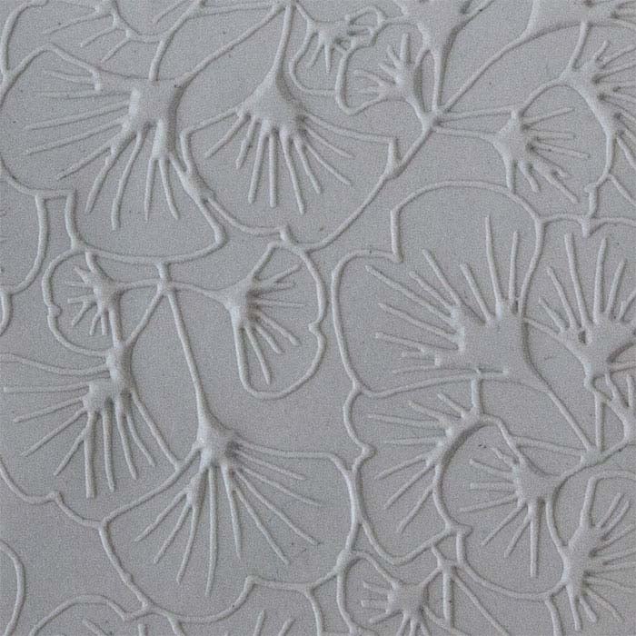 Metal Clay Texture Tile, Embossed Gingko Leaves