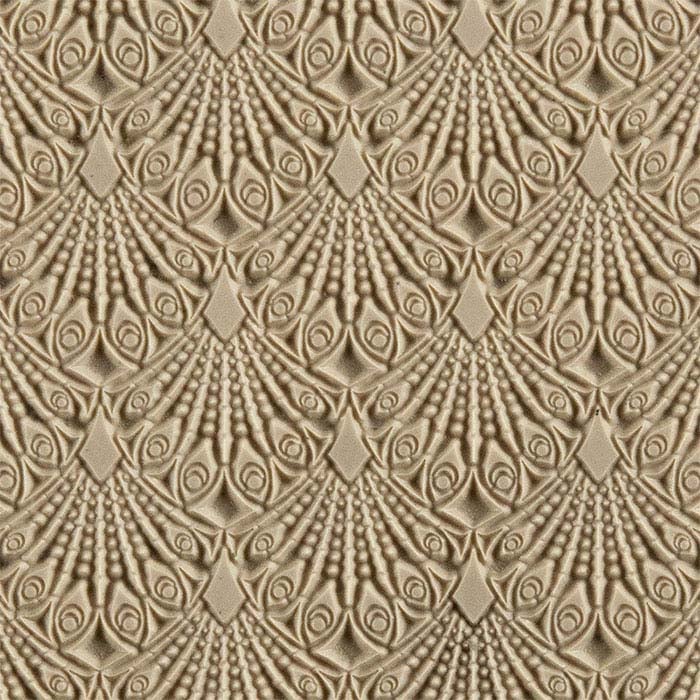 Metal Clay Texture Tile, Embossed Art Deco Drops