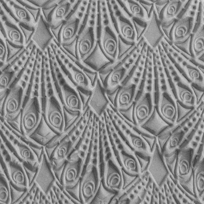 Metal Clay Texture Tile, Embossed Art Deco Drops