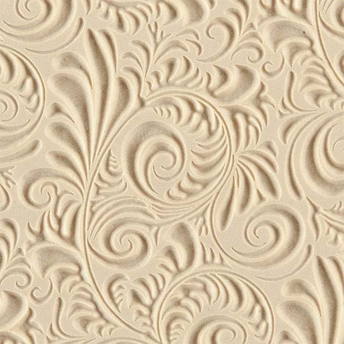 Metal Clay Texture Tile, Embossed Plume