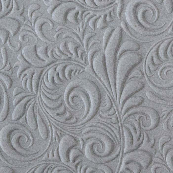 Metal Clay Texture Tile, Embossed Plume