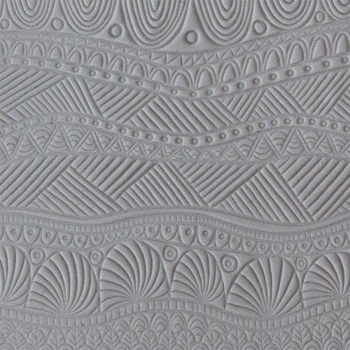 Metal Clay Texture Mega Tile, Borders Silhouette