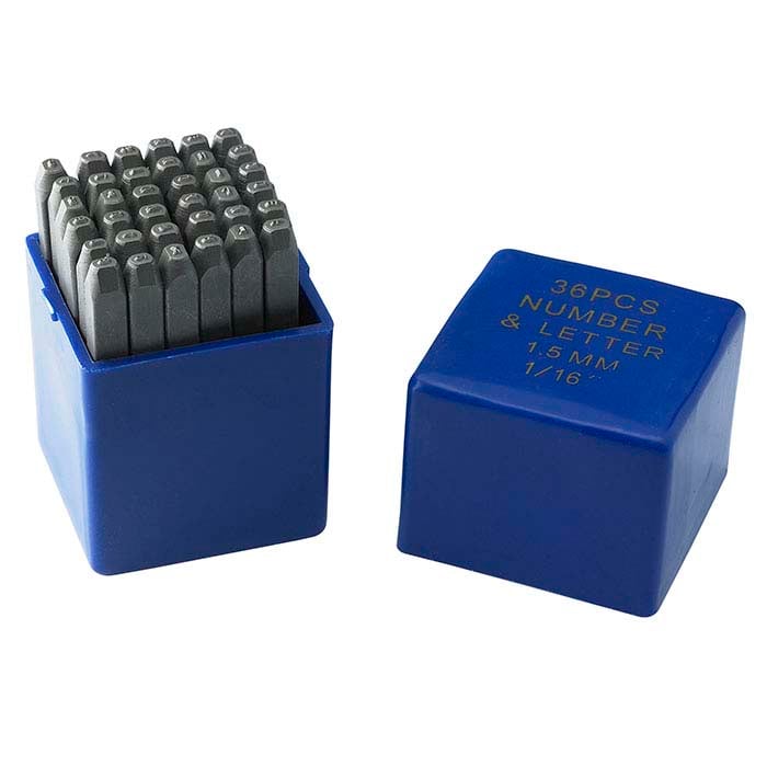 Stamp Set, Numbers and Alphabet, 1.6mm Characters
