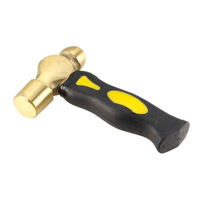 Kort skaft messing kule-/flat hammer, 1 lb.