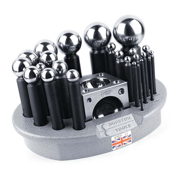 Durston Steel 24-Piece Dapping Set with Block