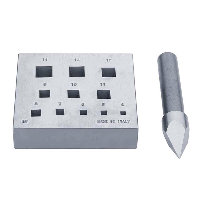 Bezel Forming Block with Punch Square