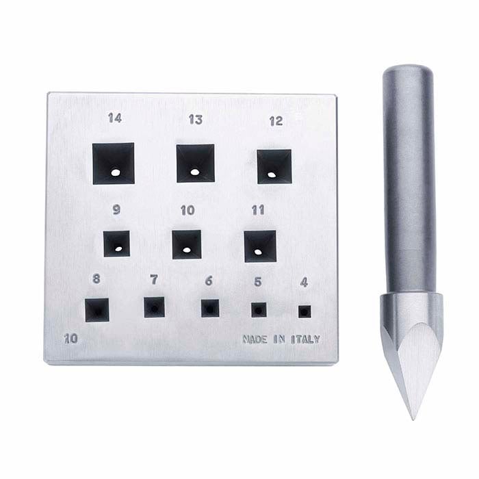 Bezel Forming Block with Punch Square