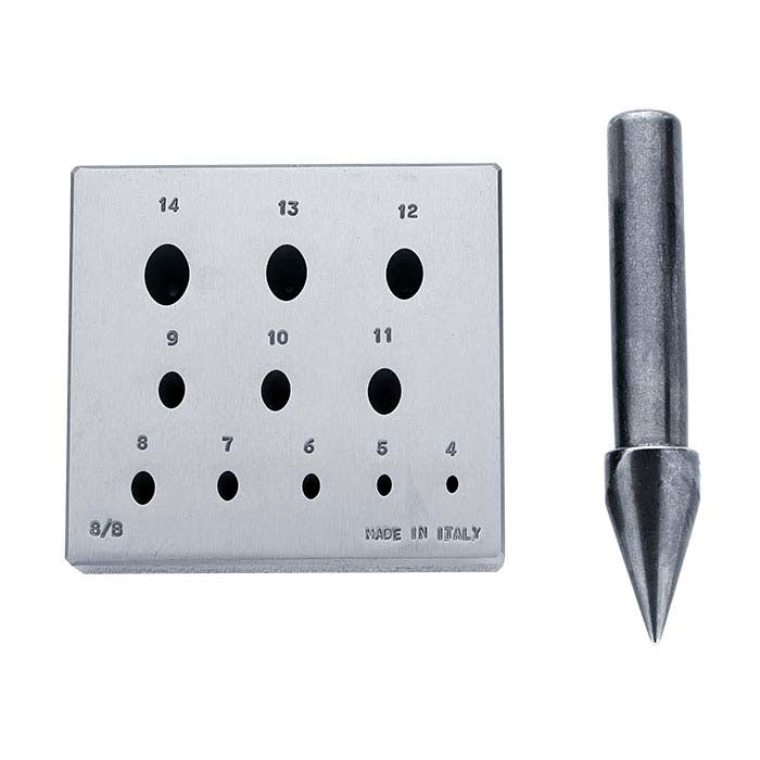 Bezel Forming Block with Punch Oval