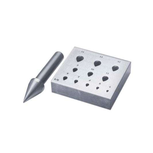 Bezel Forming Block with Punch Teardrop