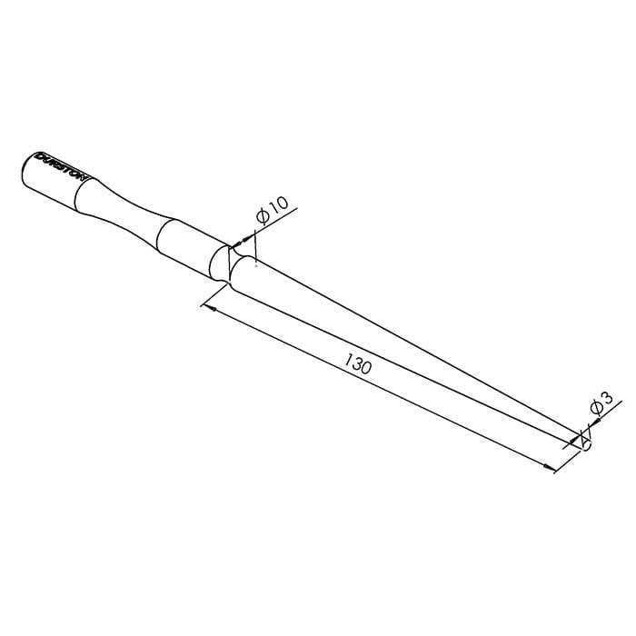 Durston Steel Tapered Round Bezel-Forming Mandrel, 212.72 mm