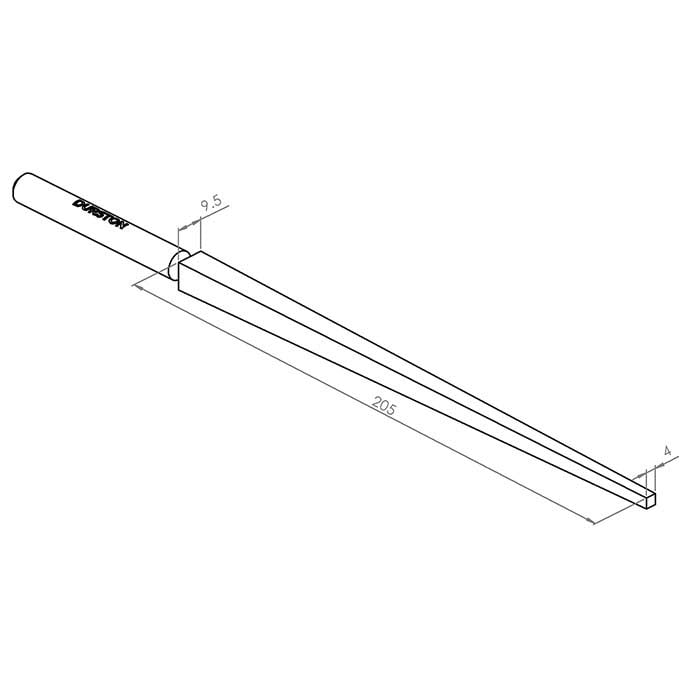 Durston Steel Tapered Square Bezel-Forming Mandrel, 279.4 mm