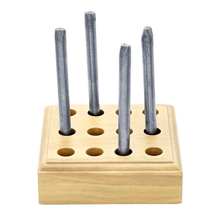 Beveled Solid Wood Stand for Round Design Stamps