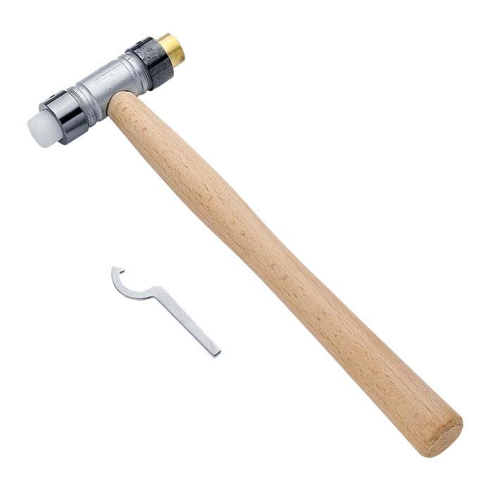 Replaceable-Face Hammer with Brass and Nylon Faces, 0.14 kg.