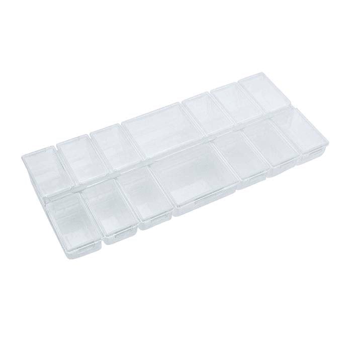 Caja organizadora de plástico con 14 compartimentos