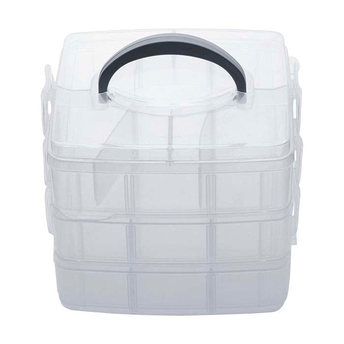 Plastic 18-Compartment Three-Level Stacked Organizer Box