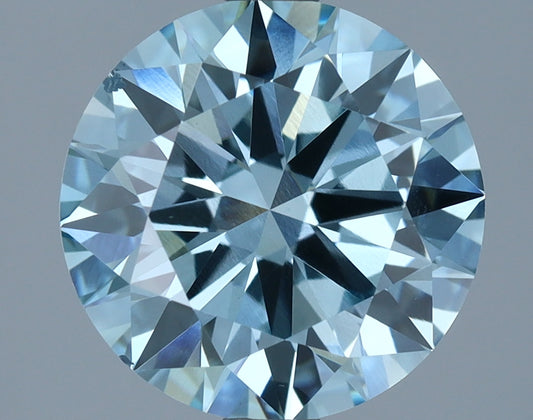 Lab-Grown Diamond 2.50ct, Round, Blue, VS2