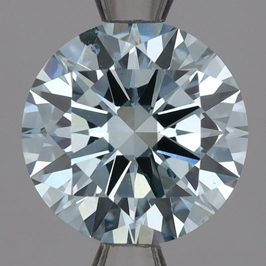 Laboratoriedyrket diamant 2,01 ct, rund, blå, SI2