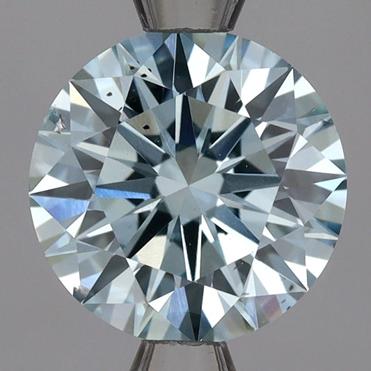 Laboratoriedyrket diamant 2,03 ct, rund, blå, SI1