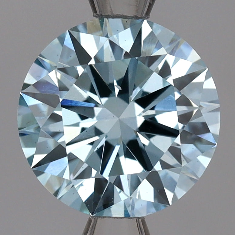 Laboratoriedyrket diamant 2,02 ct, rund, blå, SI1