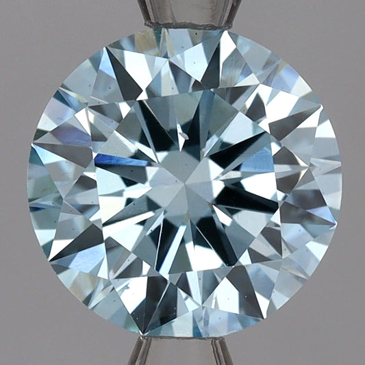 Laboratoriedyrket diamant 2,02 ct, rund, blå, SI1