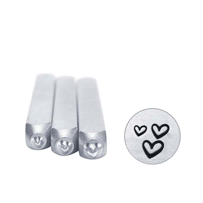 ImpressArt® Design Stamp Set, Triple Hearts, 1.5–3mm Character