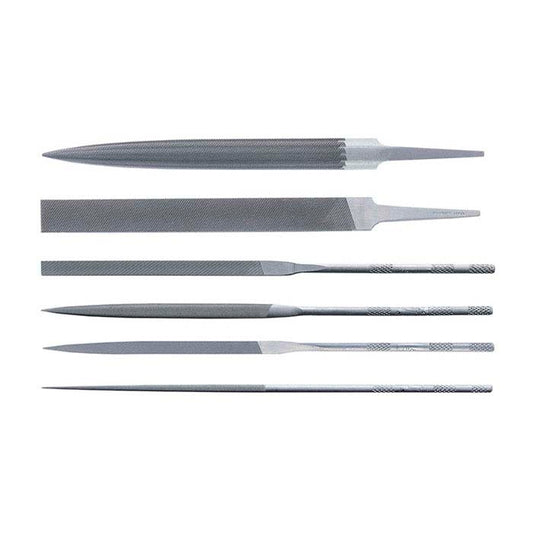 Friedrich Dick håndfil- og nålefilkombinasjon, nr. 2, sett med 6