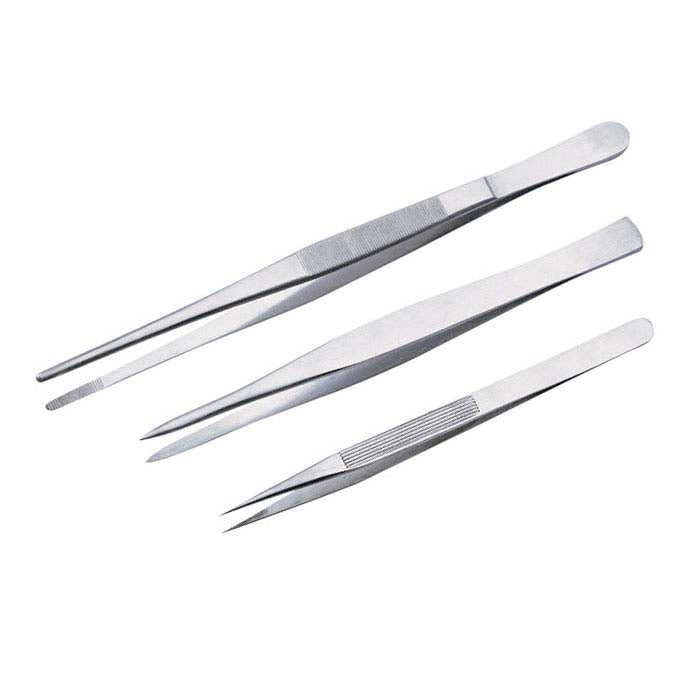 Steel Utility Tweezers Assortment, Set of 3