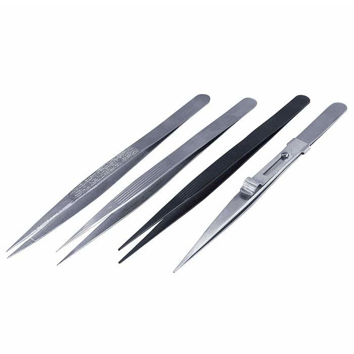 Fine-Tip Diamond Tweezers, Set of 4
