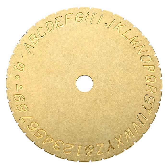 Brass Block Font Dial for Inside-Ring Engraver
