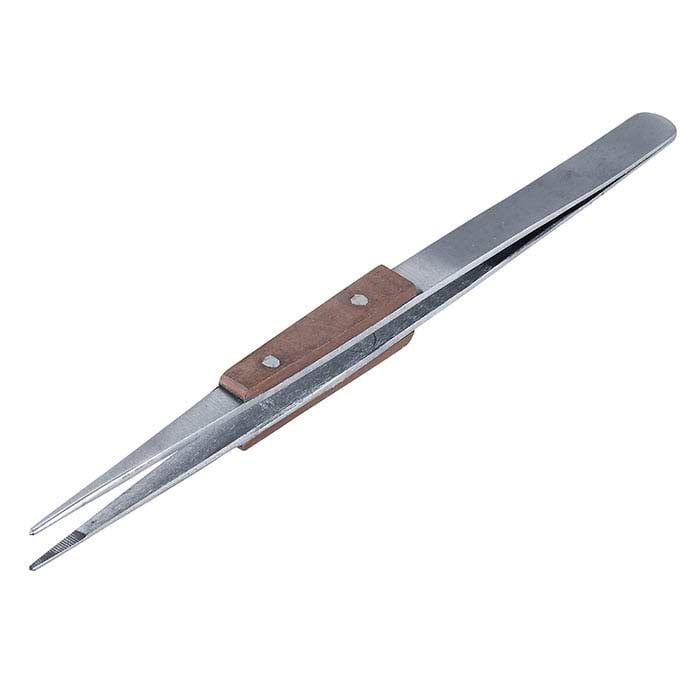 Stainless Steel Straight Tweezers with Fiber-Grip Handles