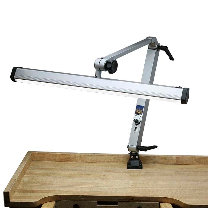 Extra-Wide Jeweler's LED Diamond/Gemstone Color-Grading Task Lamp with USB Port