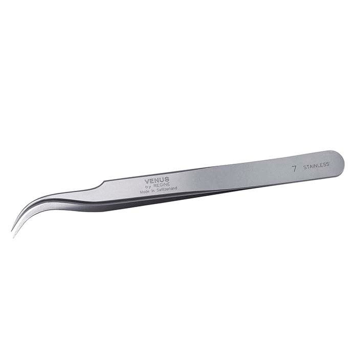 Regine Stainless Steel Precision 7 Curved Pattern Tweezers