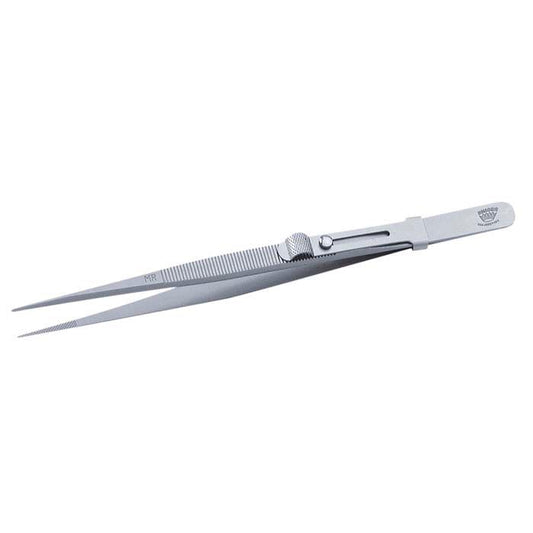 Regine Stainless Steel Medium-Tip Locking Diamond Tweezers