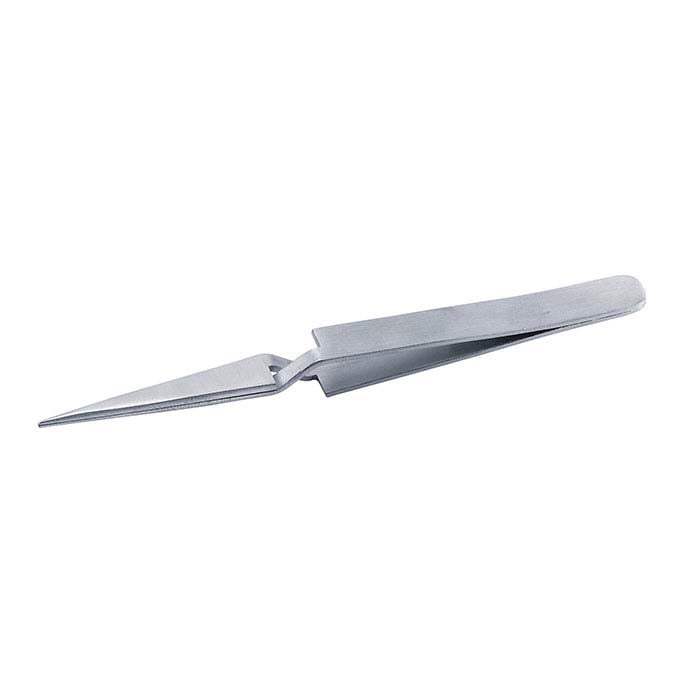 Short Stainless Steel Straight Cross-Lock Tweezers