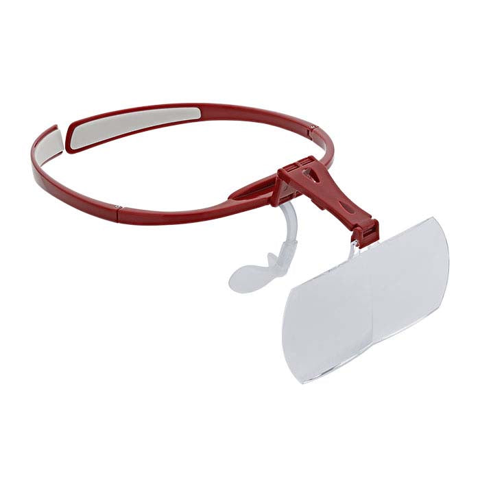 Hawk-Eye Long View 2X Head Loupe, Red