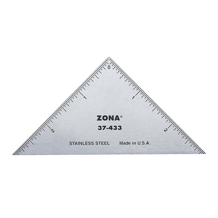 Zona® Stainless Steel Triangle Ruler, 76.2 mm