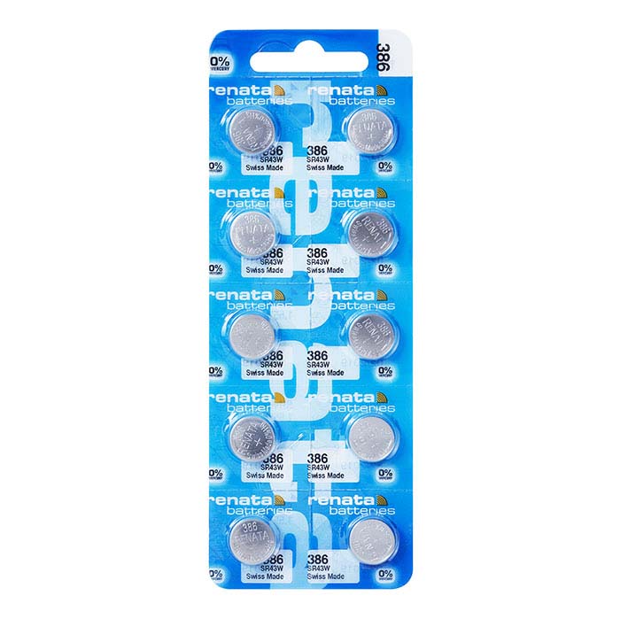 Renata Silver Oxide Watch Battery, 386-SR43W