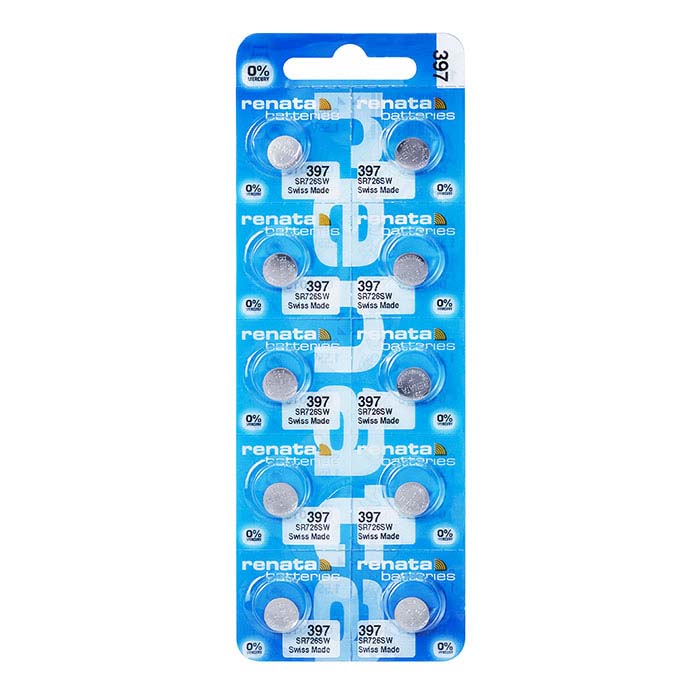 Renata Silver Oxide Watch Battery, 397-SR726SW